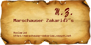 Marschauser Zakariás névjegykártya